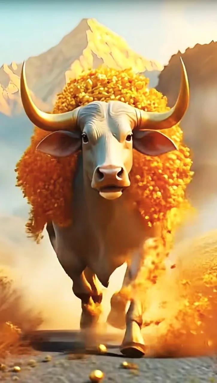奔跑的黄金牛，财源滚滚来！💰🐮真牛，牛气冲天 牛🐂的财神 财运亨通之路