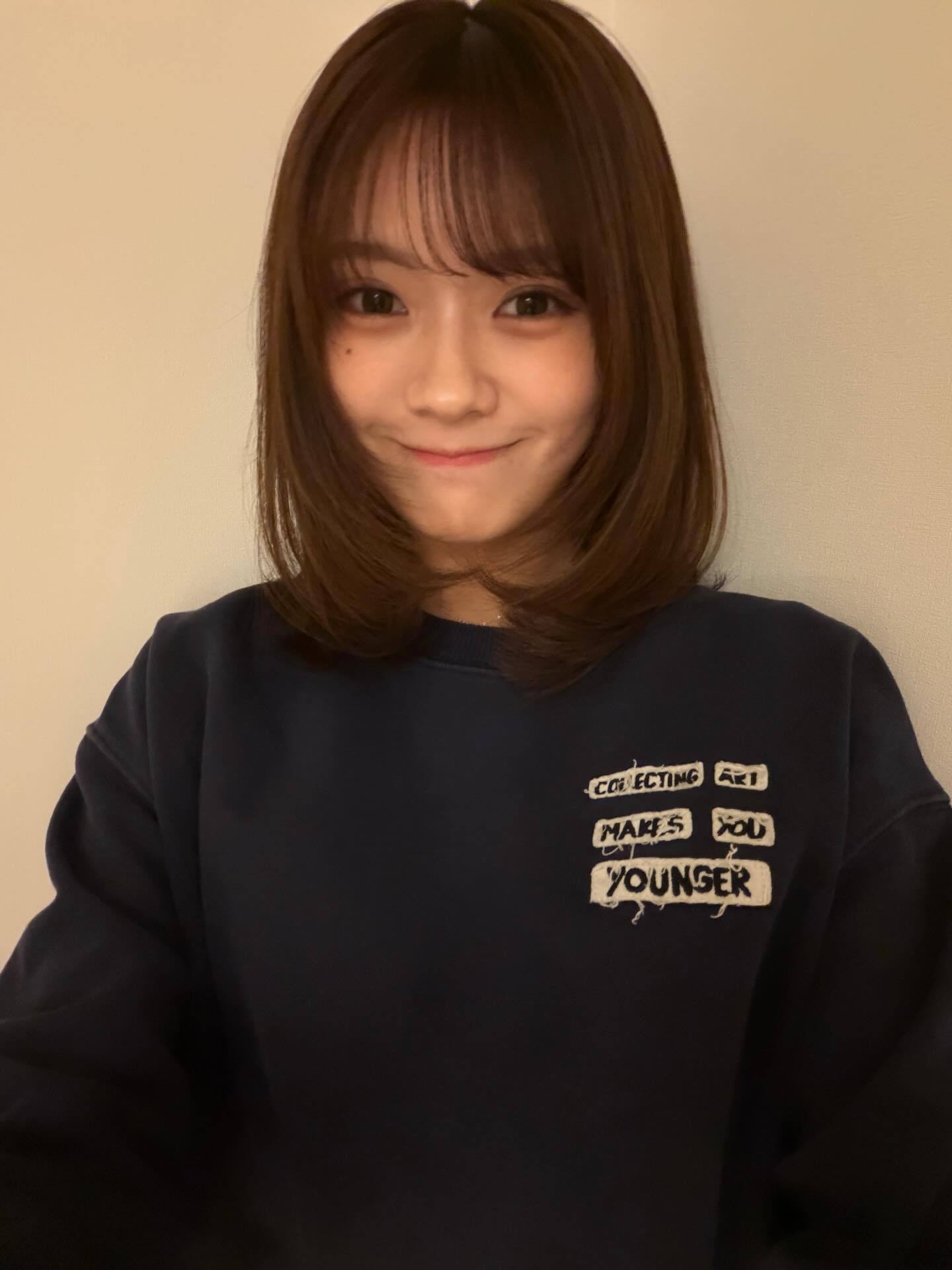 奥田いろは「ちょっくら切った~✂️ふあふあっとが楽しいです」 