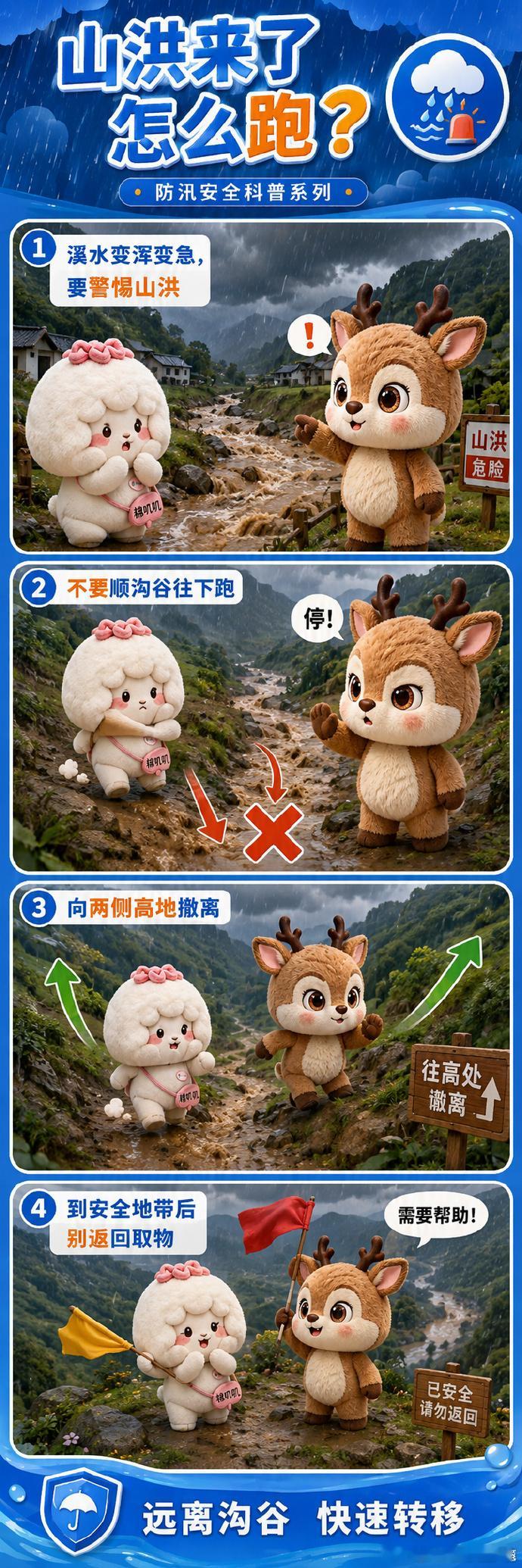 和追梦鹿一起学习防汛小知识当前，临海正处于梅汛期。临海地形地貌特殊，上游山洪、城
