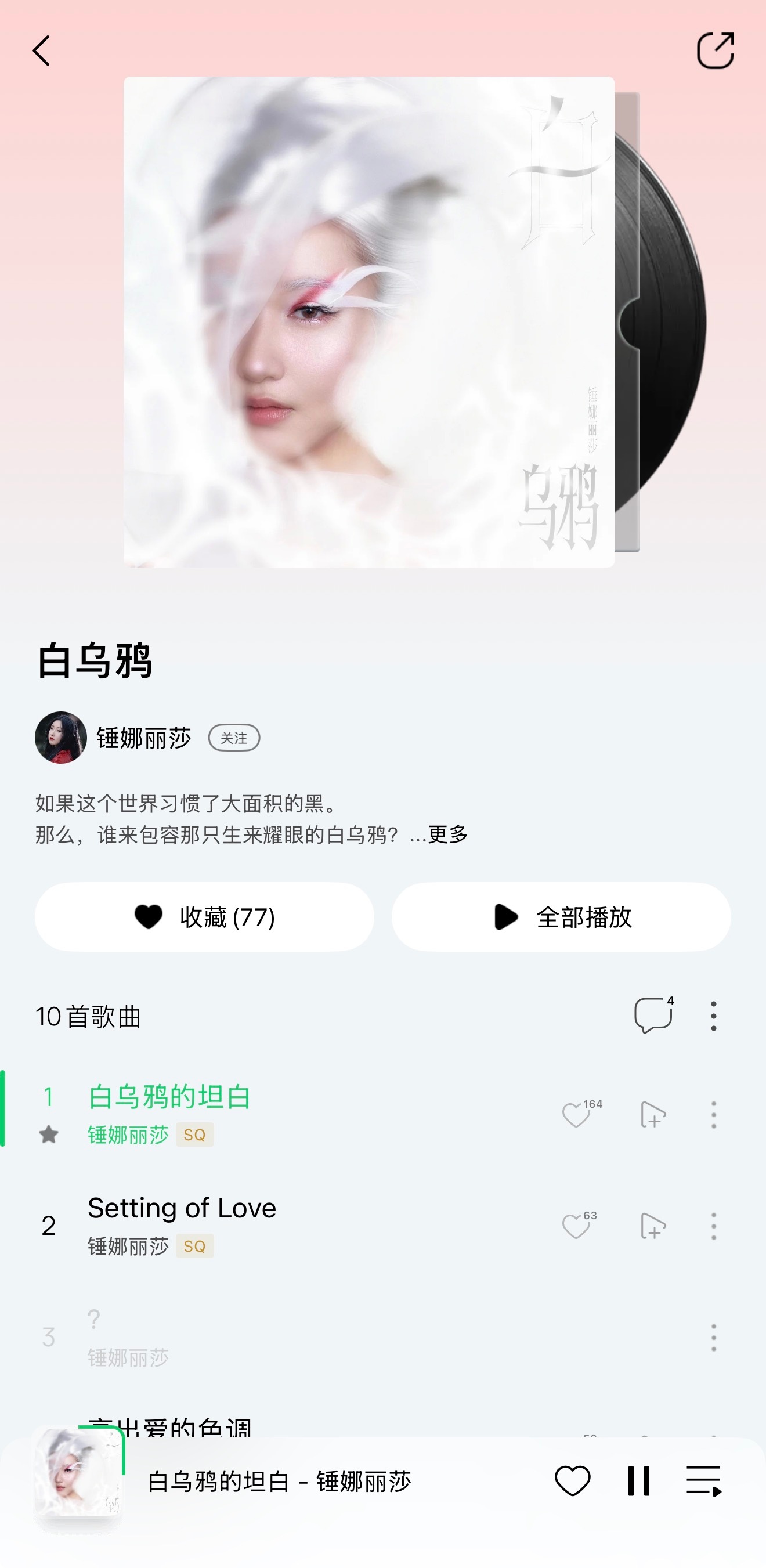 锤娜丽莎的第一张个人专辑，首先释出的三首歌都挺好听，姚谦的企划，会唱！ 