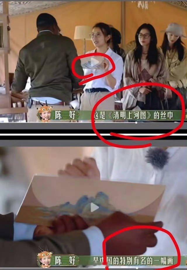 花儿与少年团队去坦桑尼亚旅游时，陈好送给当地导游一条丝巾，上面印着千里江山图，但
