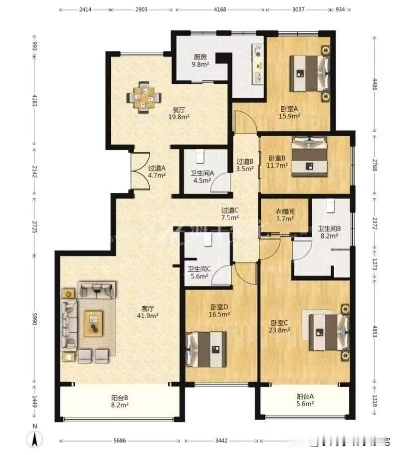 泛海国际樱海园，261.49㎡，2100万成交了，单价80309元；

3月份第