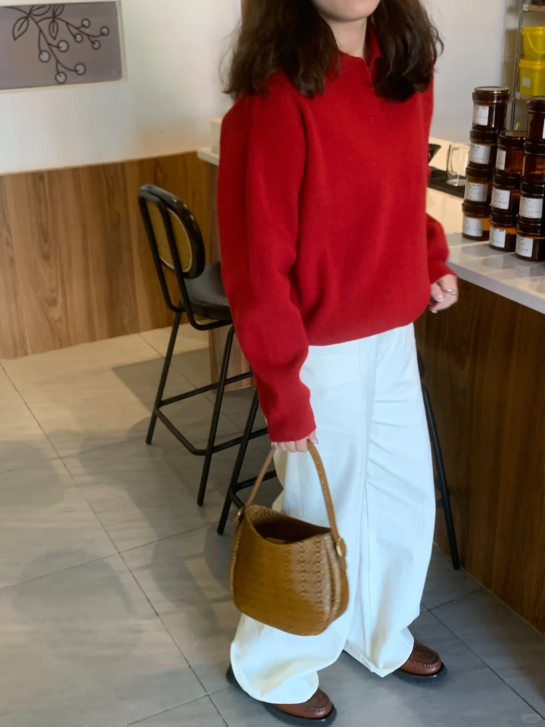 自带氛围感的红色毛衣
