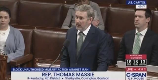 美国众议员托马斯·马西今天谈伊朗问题这句话一出口就让人心头一紧，美国在中东的每一