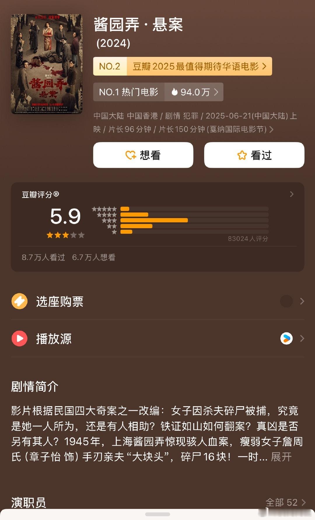 《酱园弄》豆瓣开分5.9，感觉还会更低[笑cry][笑cry][笑cry] ​​