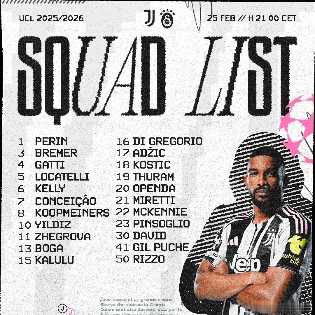 你妇公布了和加拉塔萨雷的大名单，霍尔姆和弗拉霍维奇因伤缺阵，坎比亚索和卡瓦尔停赛