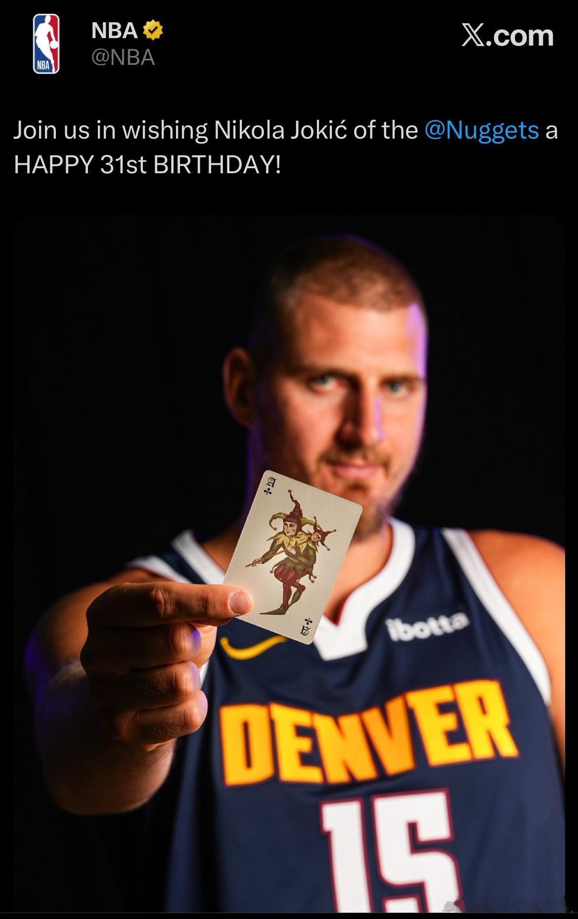 约基奇31岁生日快乐！🎂 