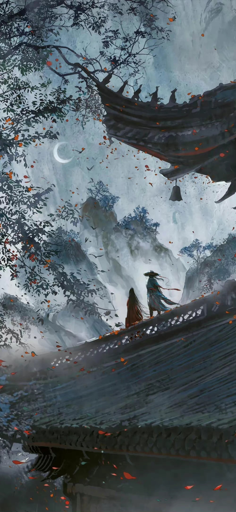 忽有故人心上过，回首山河已是秋，两处相思同淋雪，此生也算共白头。 ​​​