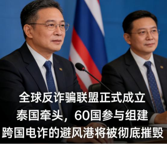 全球反诈联盟正式成立
泰国牵头，60国参与组建
泰国牵头，60国响应，联合国站台