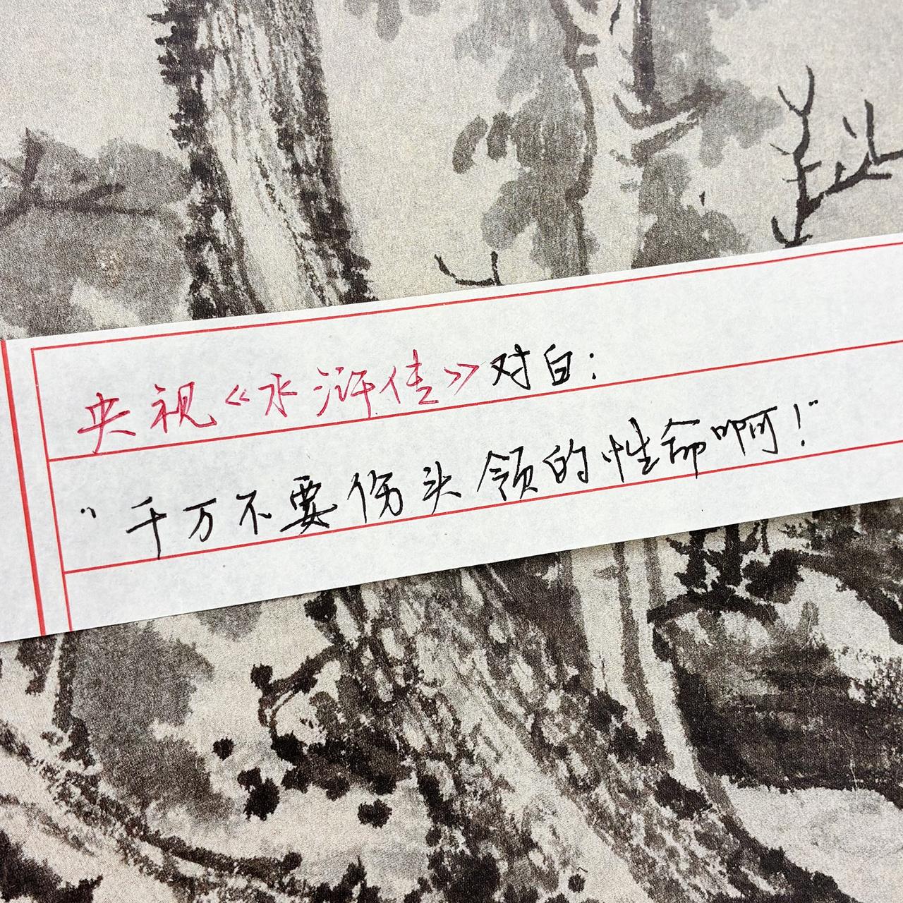 央视经典之作 水浒传手写