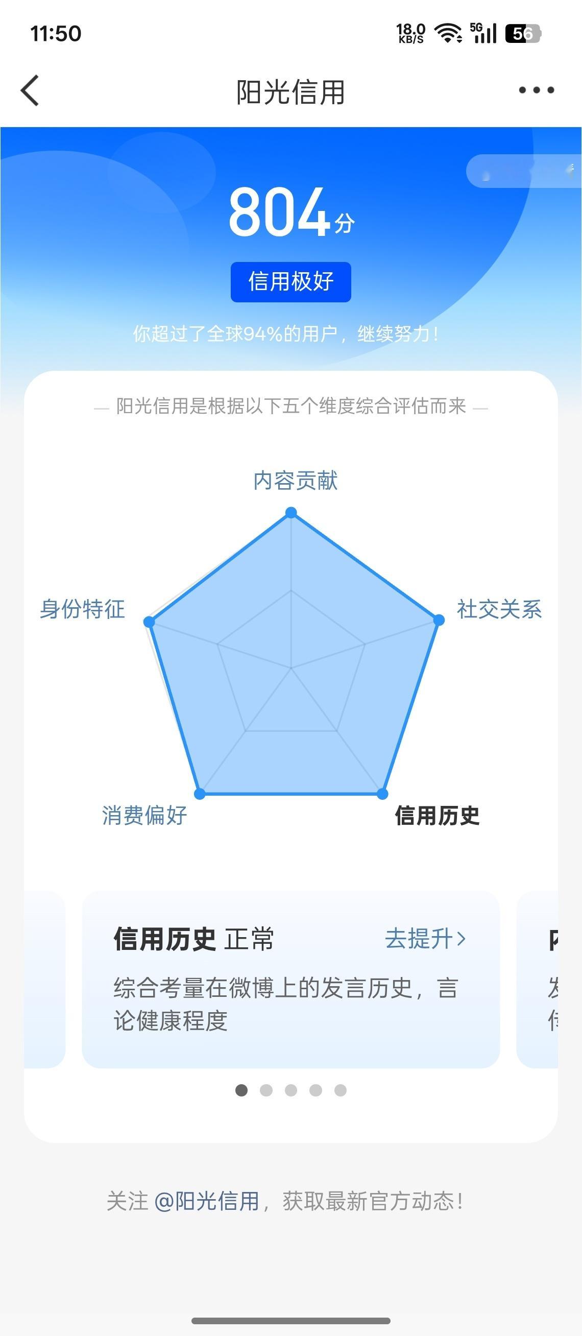 刚才查询了一下，我的阳光信用居然涨了你们都是多少，阳光信用查询链接网页链接