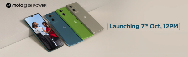 摩托罗拉正式宣布，旗下新款智能手机moto G06 Power将于10月7日中午