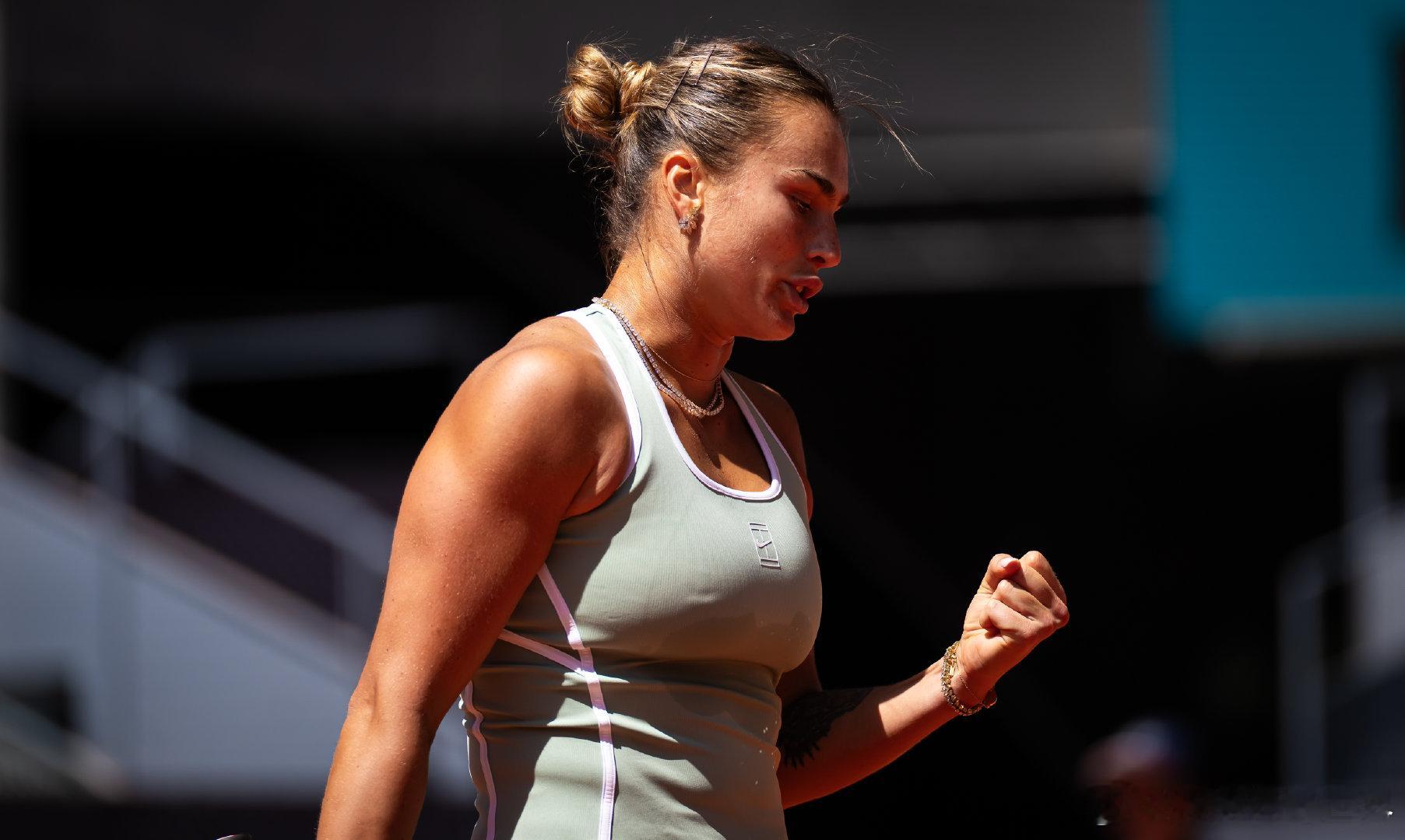 萨巴伦卡2比1大阪直美萨巴伦卡晋级马德里站8强 WTA1000马德里第四轮，头号