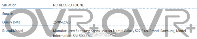 三星 Galaxy S27 Pro现身 GSMA 数据库，采用 6.47 英寸屏