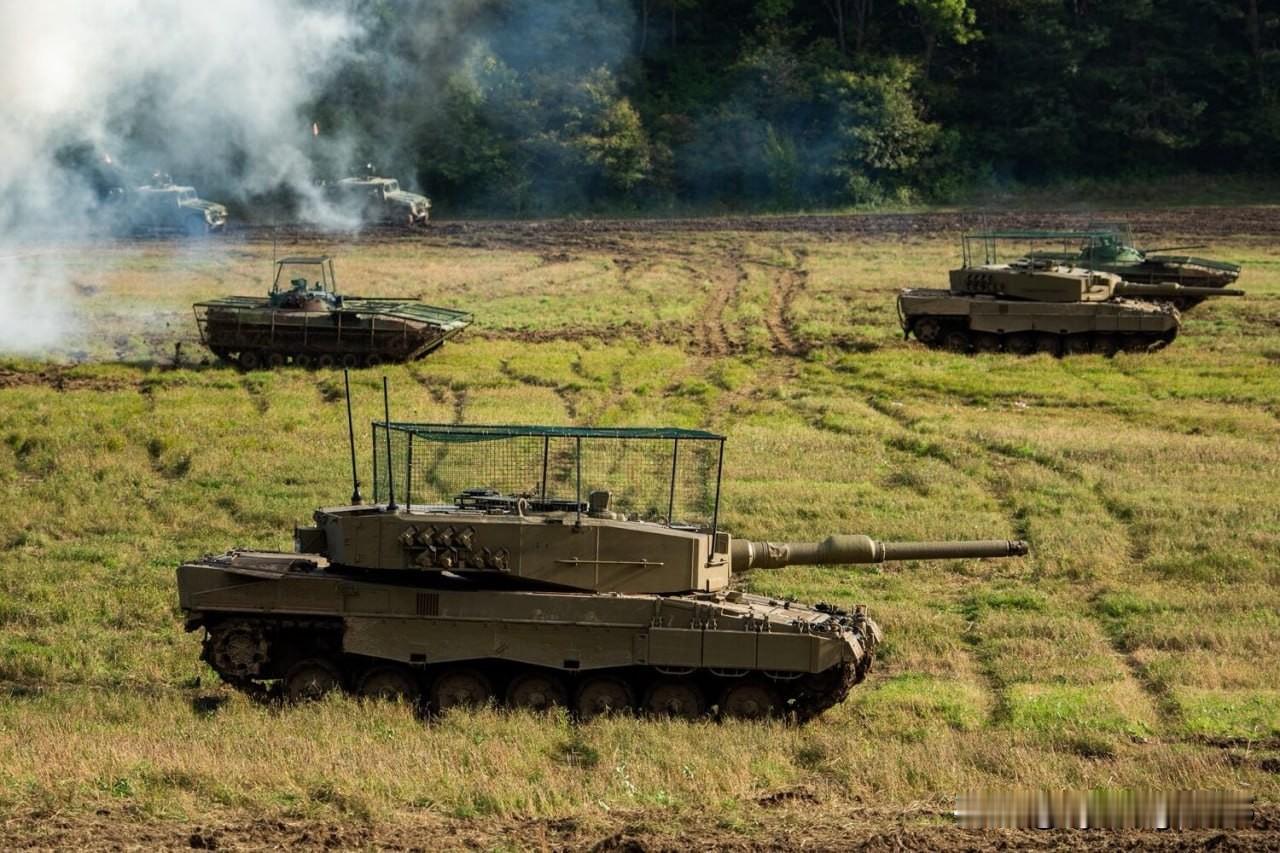 🇸🇰斯洛伐克简陋的反无人机装置再次出现在Leopard 2A4坦克上，以及轻