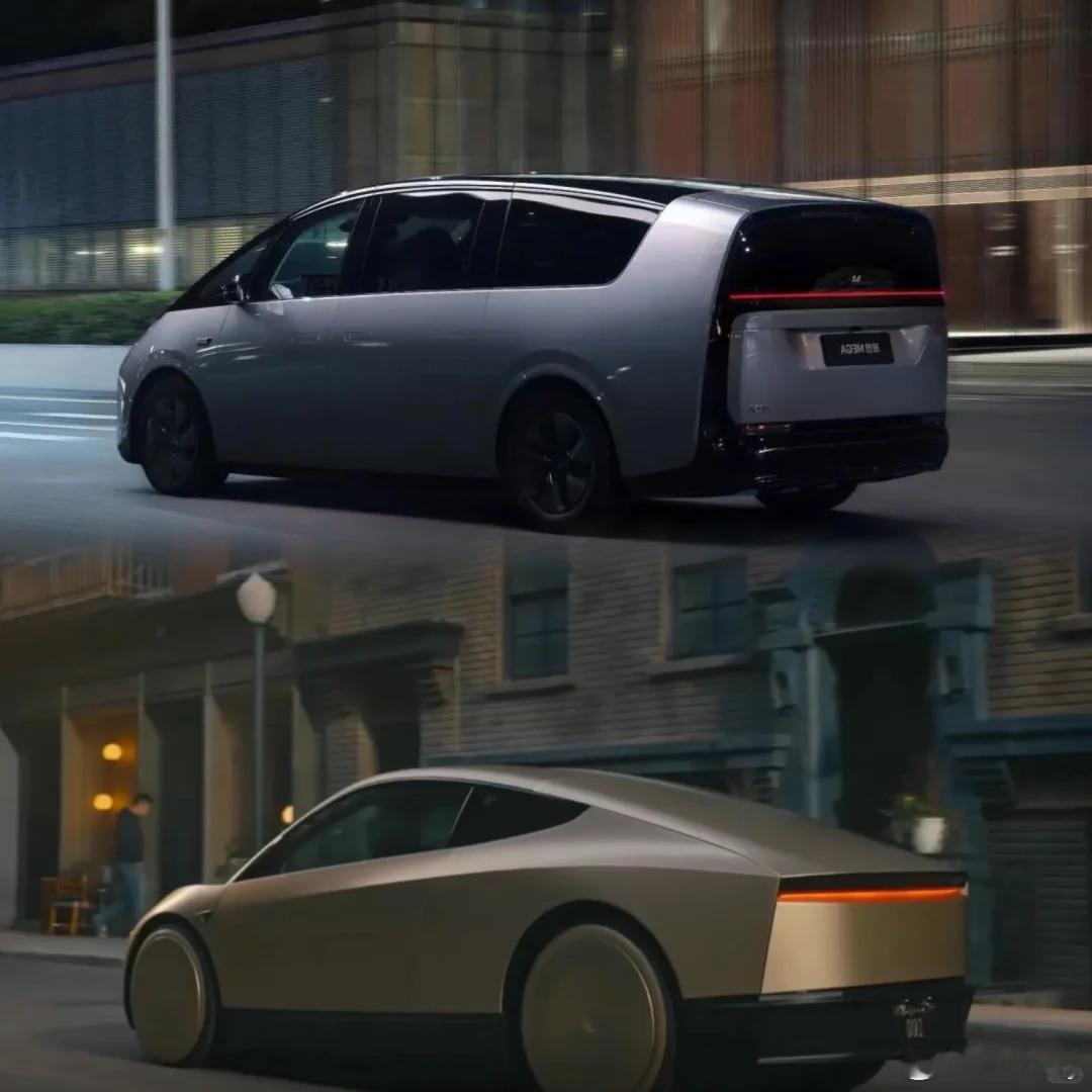 理想Mega 🆚 特斯拉Robotaxi两台车放一起毫无违和感！这才是同一时代