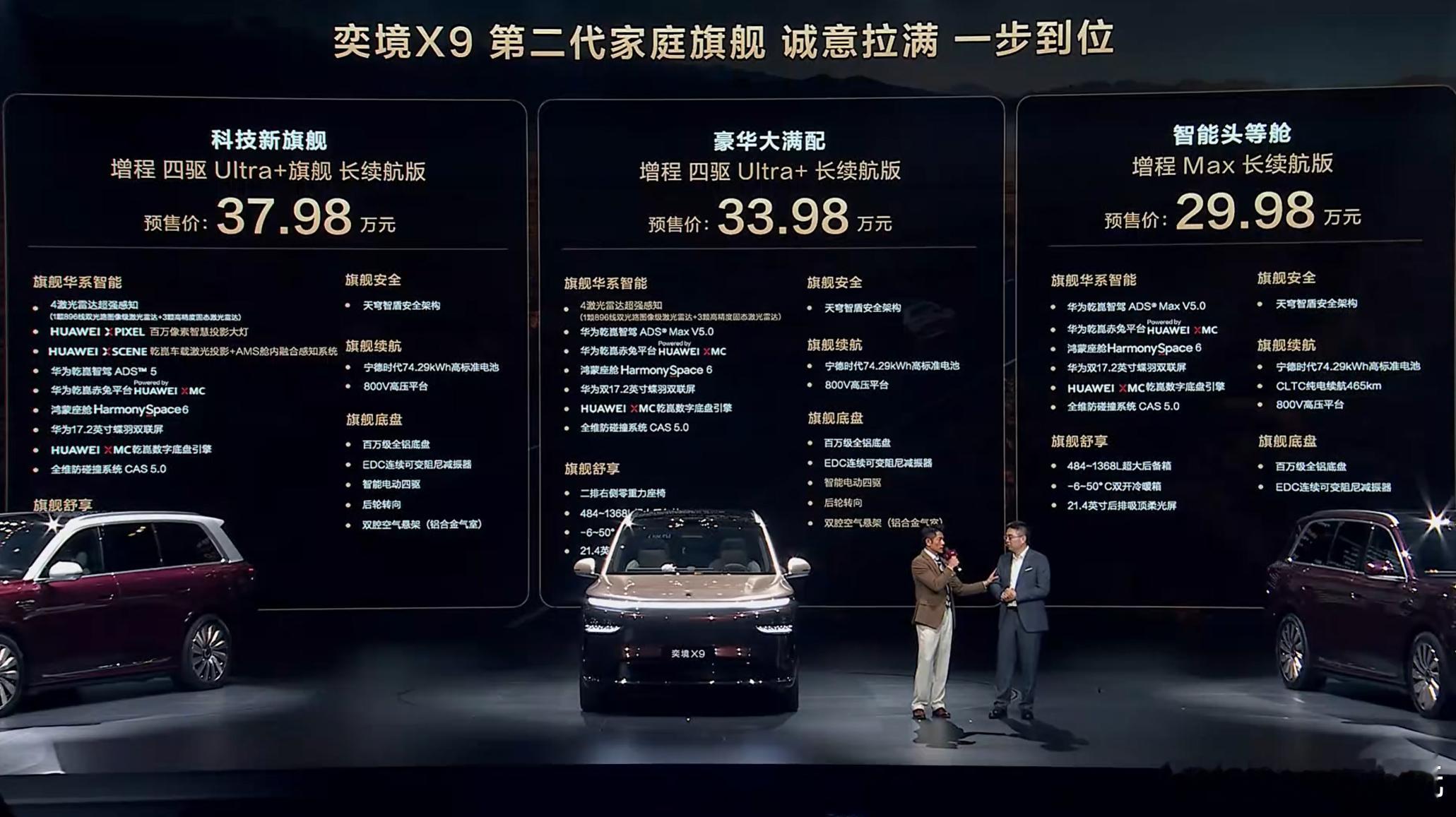 奕境X9这波预售29.98万起，直接扎进大六座SUV竞争最激烈的价位，看完配置，
