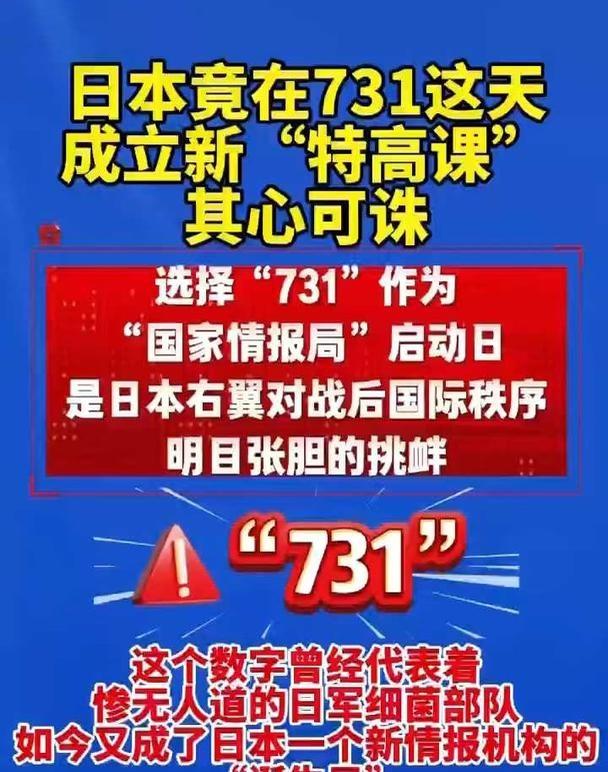 日本竟在731这天成立新“特高课”其心可诛
选择“731”作为“国家情报局”启动