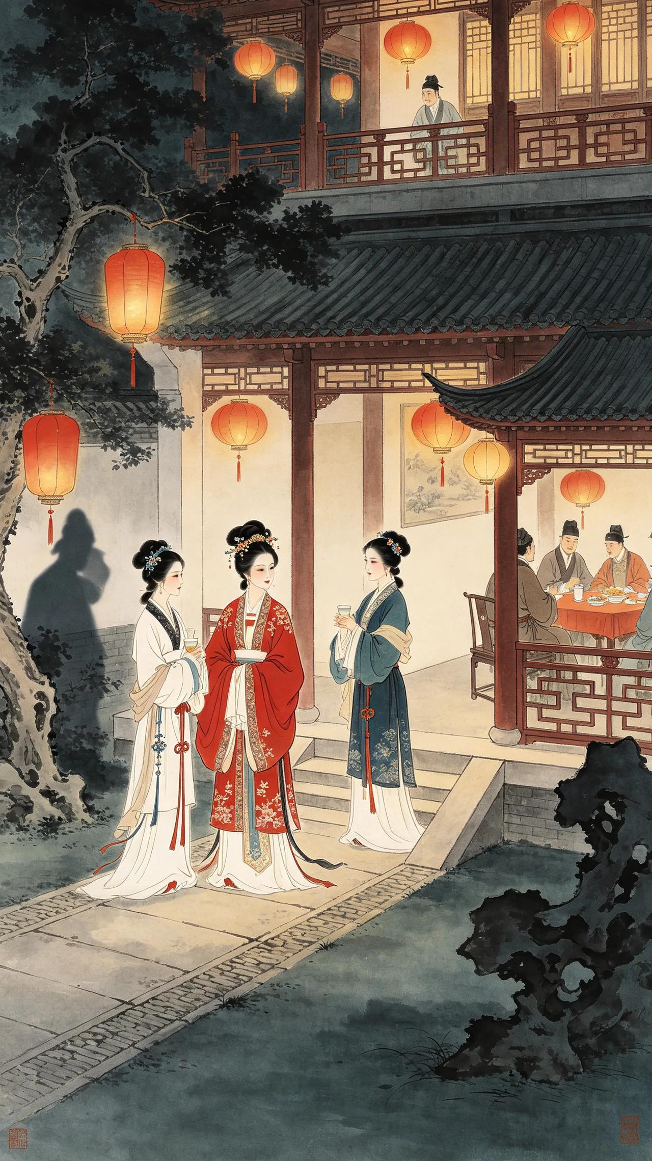 读金瓶梅的时候，不知道在这里你有没有疑问？
吴月娘带着四位妻妾去李瓶儿家给她做生