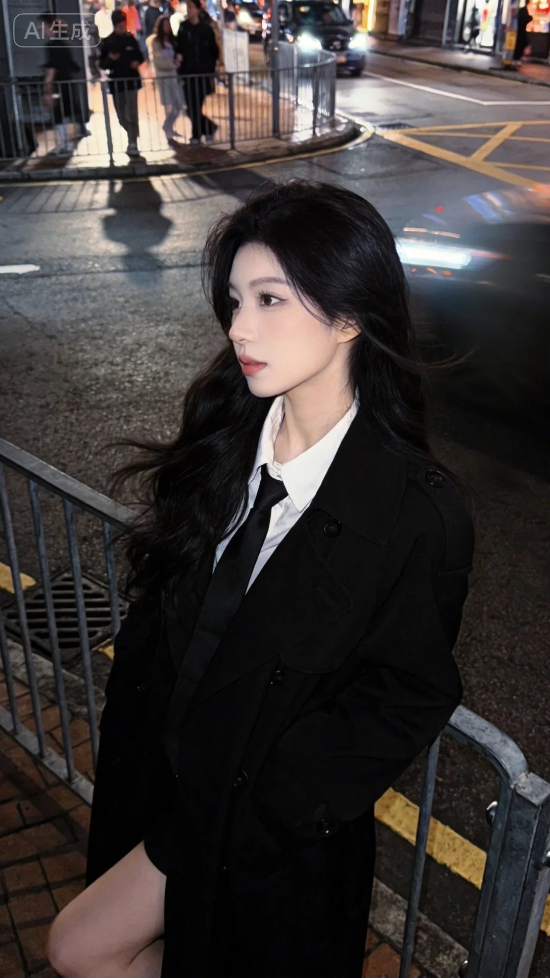 一位长发飘飘模样可爱的女生，构图随意却尽显生活中的绚丽日常，人像摄影，人物居中