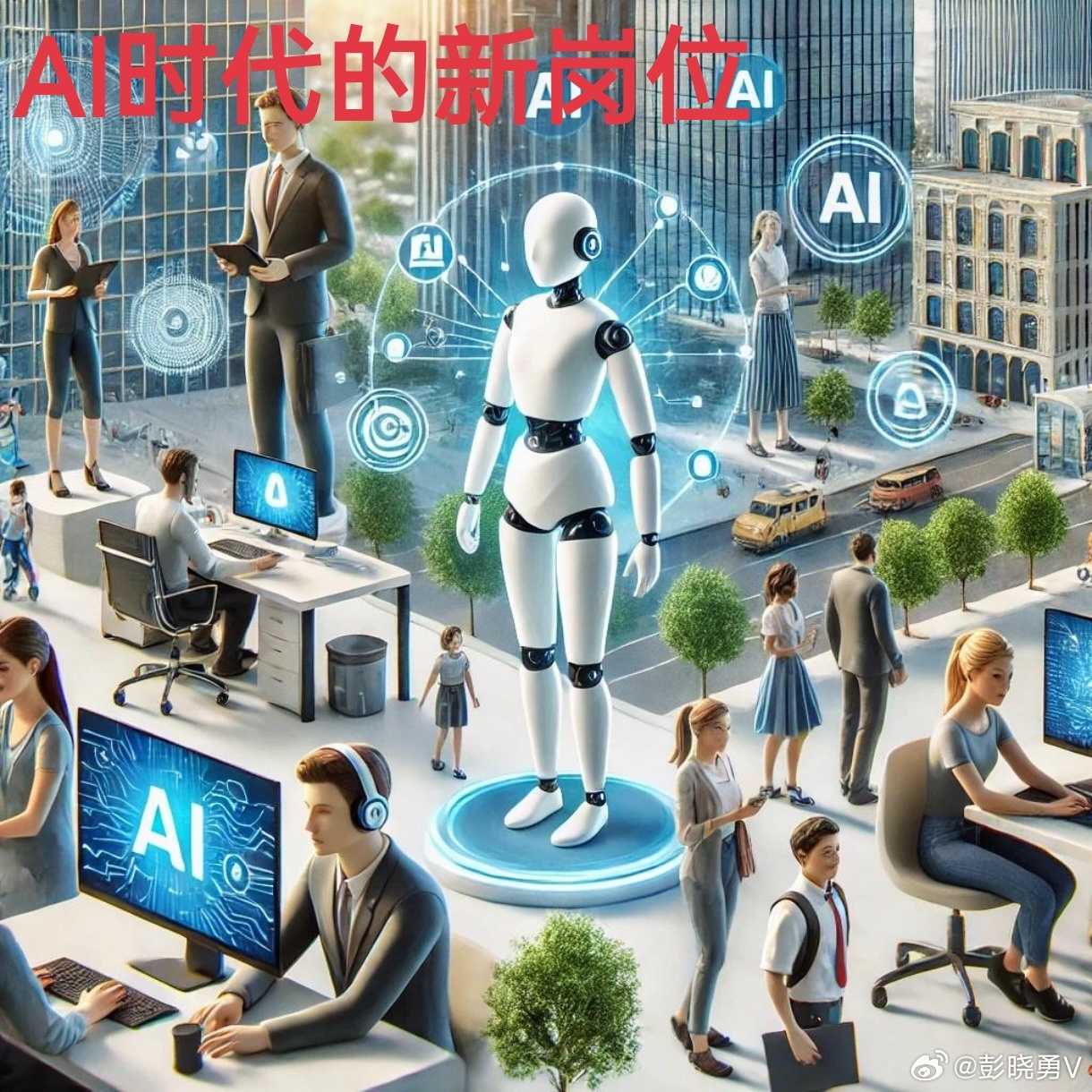 彭晓勇说《AI时代的新工作岗位》AI时代是一个无限大脑时代，也是一个普通人力为零