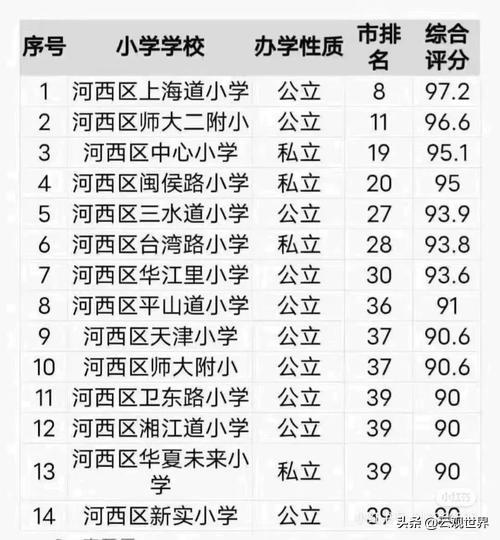 天津河西区小学实力榜出炉！公立领跑民办崛起。上海道小学、师大二附小等公立名校稳居