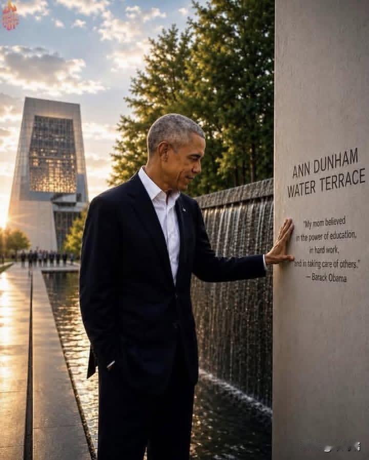 这张照片展现了美国前总统巴拉克·奥巴马（Barack Obama）在位于芝加哥南