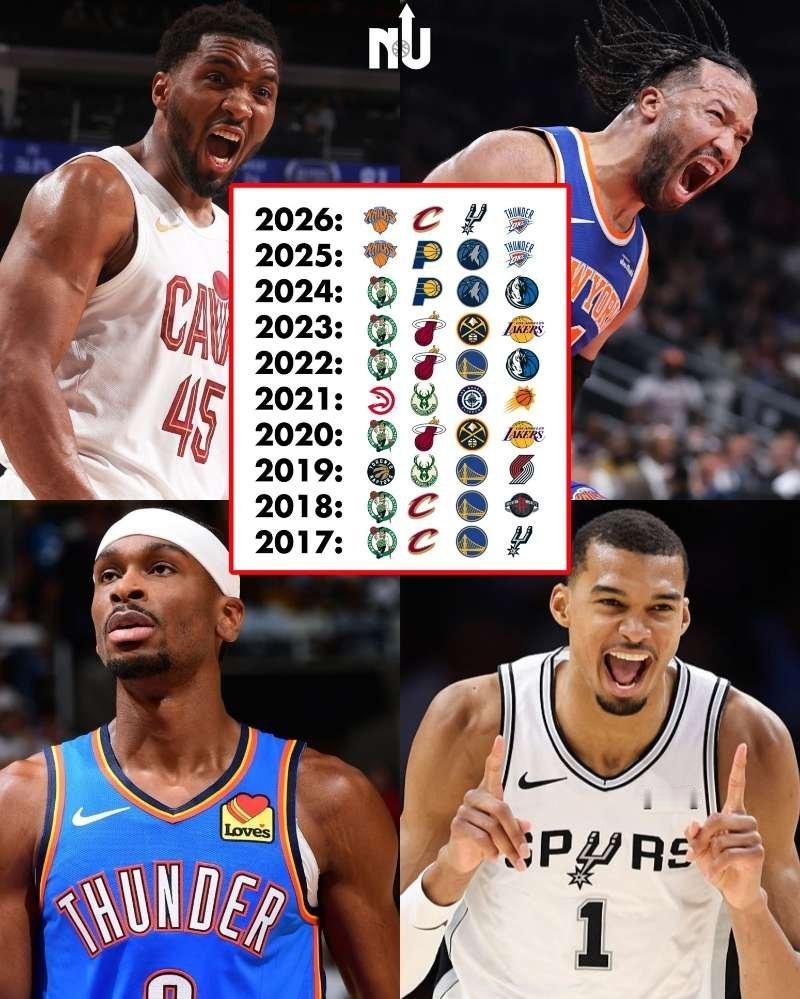 过去10年的NBA“四强”球队，这个角度来看，凯尔特人进了这么多次四强却只拿了1