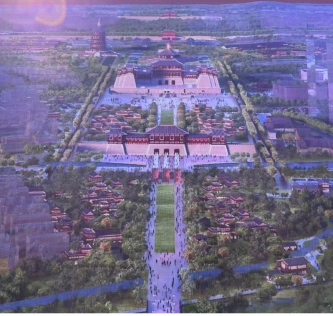 隋唐洛阳城规划效果出来了，应天门前将附件专门并打通天津桥，直通天街，皇城和九州池