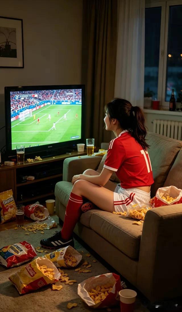魂牵梦绕世界杯，
熬夜观赛不肯睡。
忽喜忽忧情绪乱，
老板电话催催催。