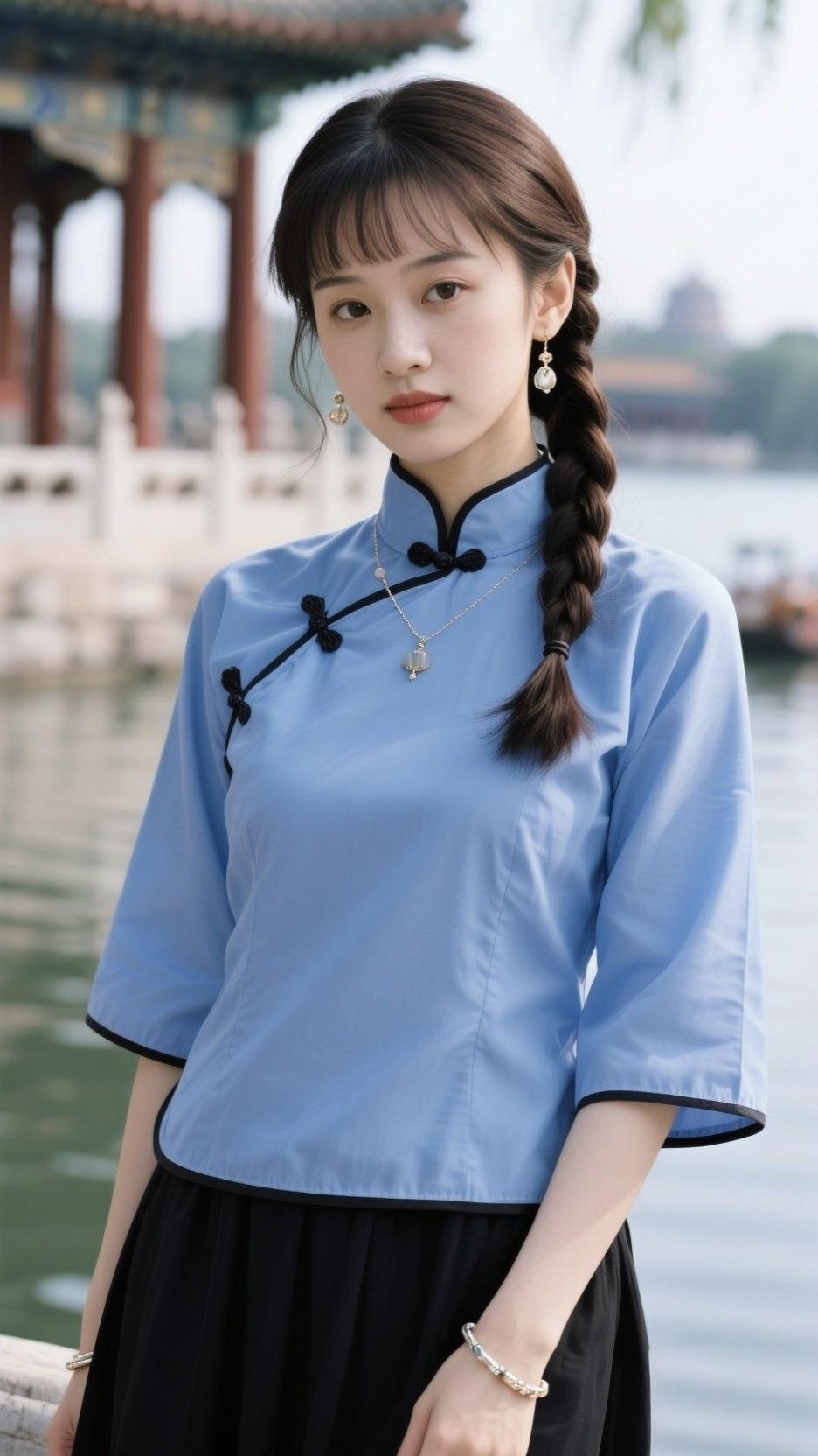 还是以前的校服优雅，知性，旗袍款校服