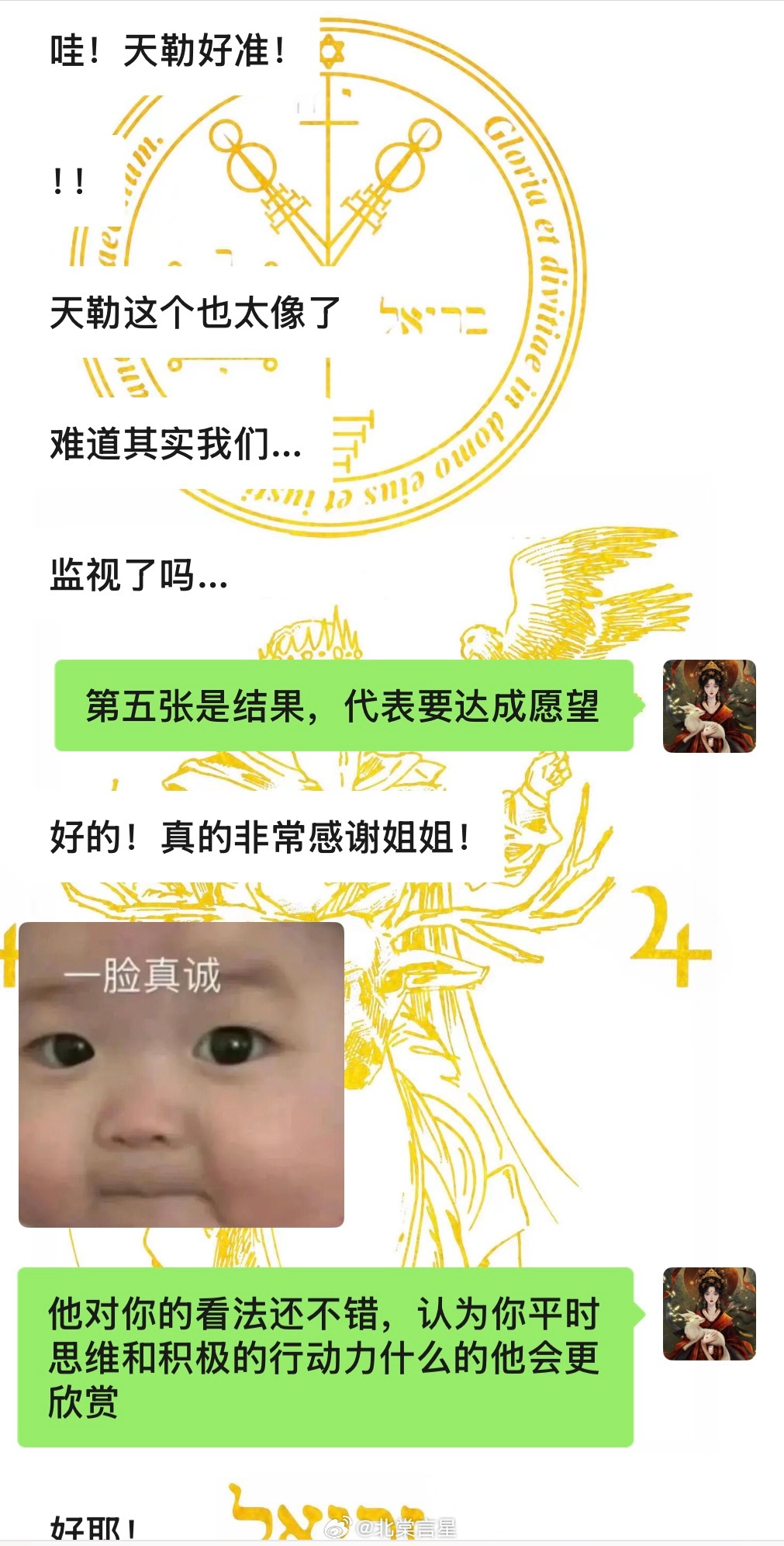 塔罗反馈🔮对方欣赏的，是你思维里的光和行动里的力量。这比任何甜言蜜语都值得高兴
