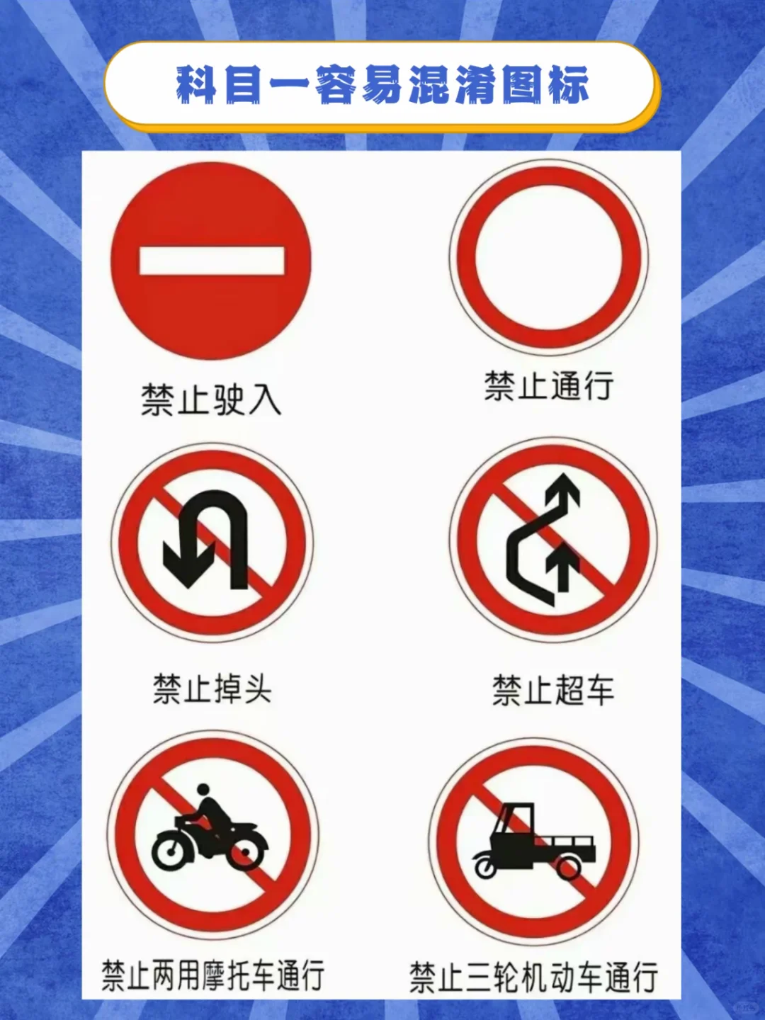 科目一容易混淆图标‼️