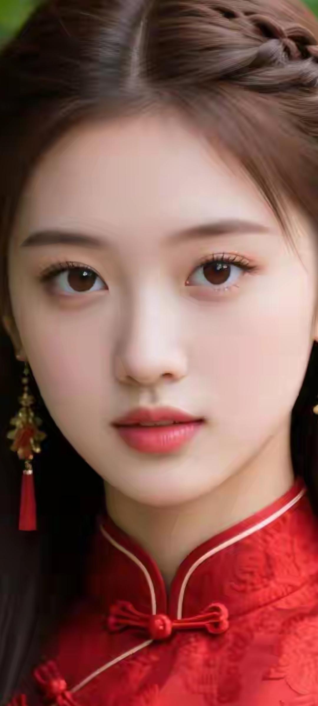 红衣少女，古典优雅，韵味十足。