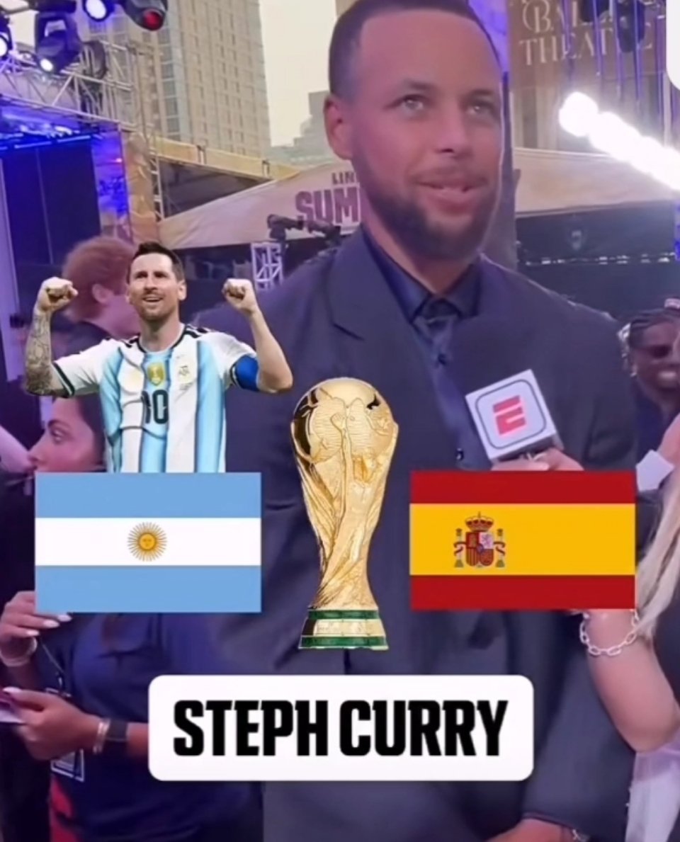 库里预测阿根廷夺冠⚽️世界杯 跨界点评来了！库里受访预测阿根廷卫冕，认可梅西的赛