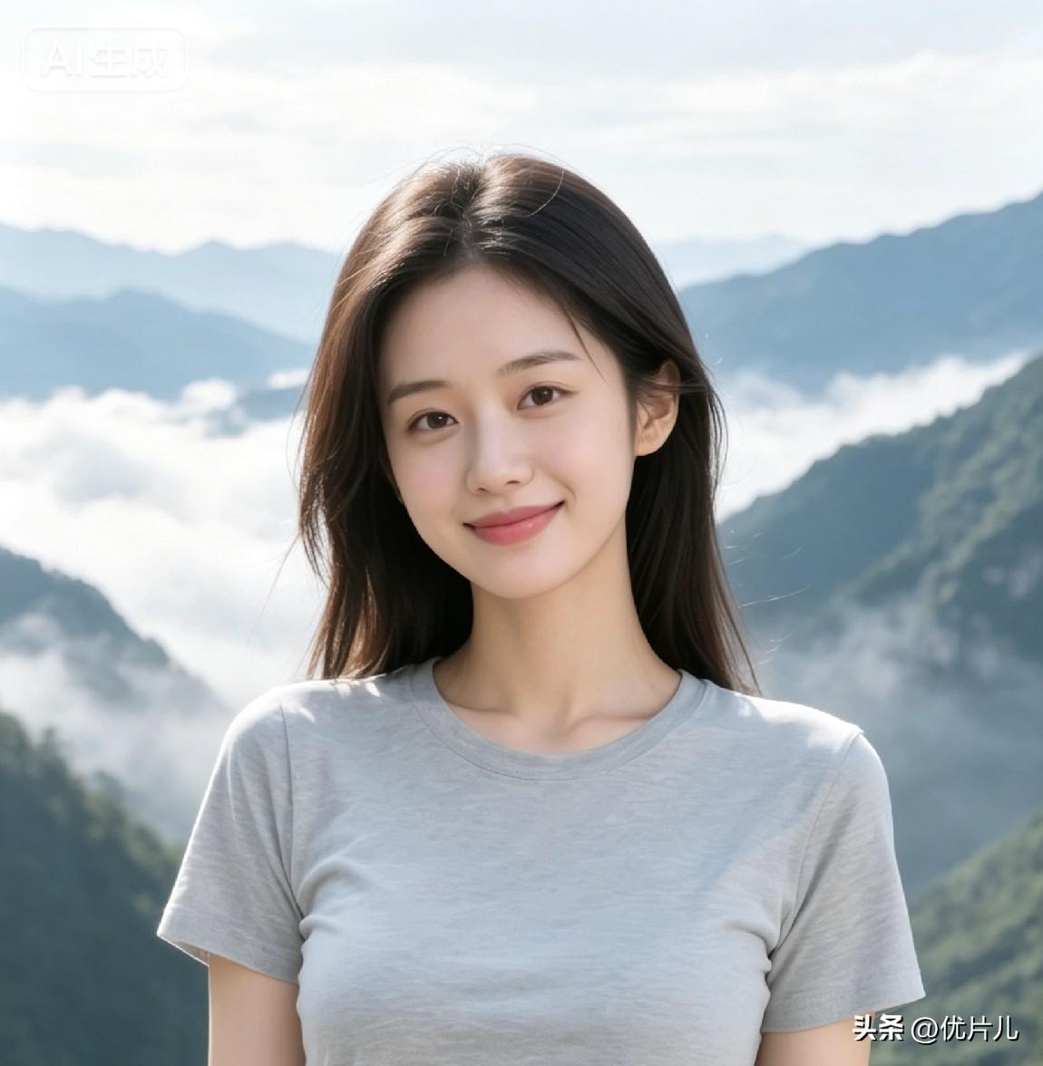 云雾绕青山，清风伴笑颜。
人在山野之间，不必浓妆，不必刻意。
世间最好的模样，从