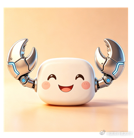 给代码助手设计了一个logo。一只机器人小螃蟹。 