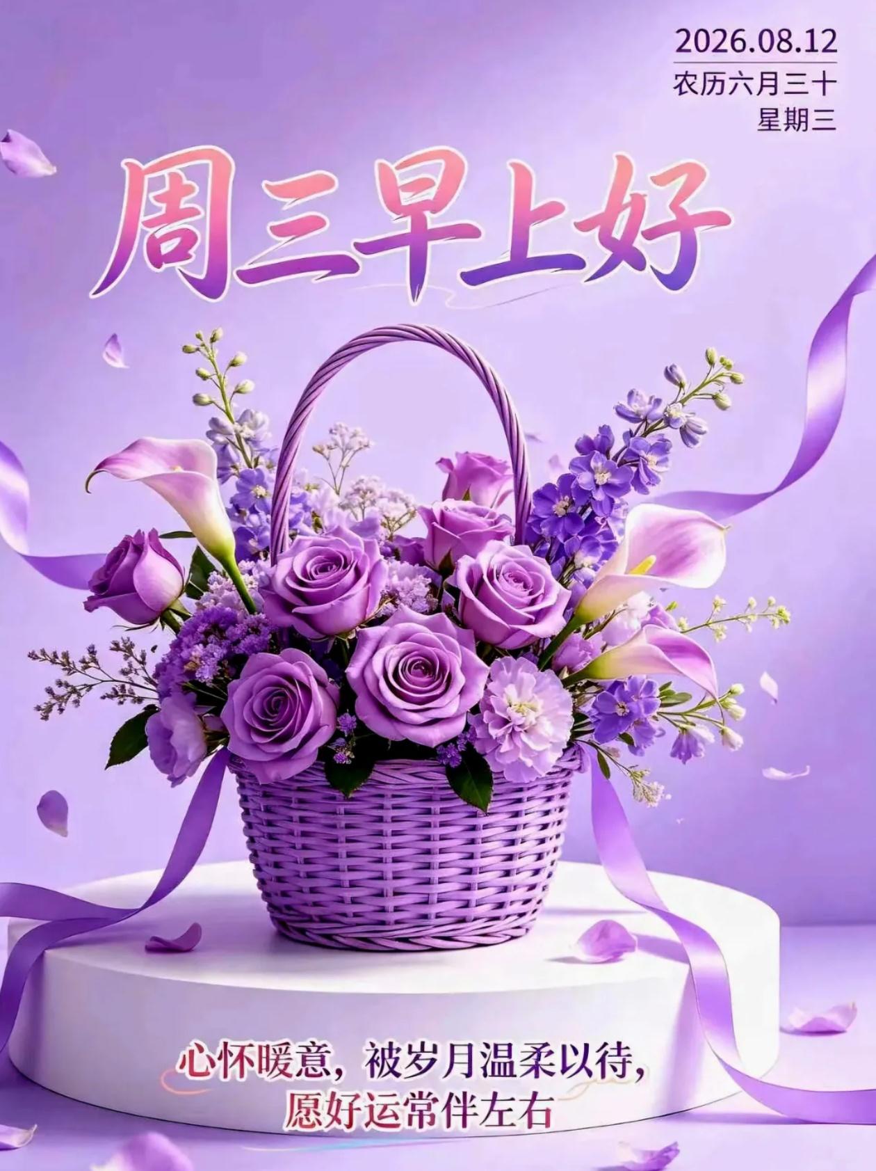 [福]2026./8月12日，周三早安，秋风启新晨，好运绕朝夕[福]

[微风]