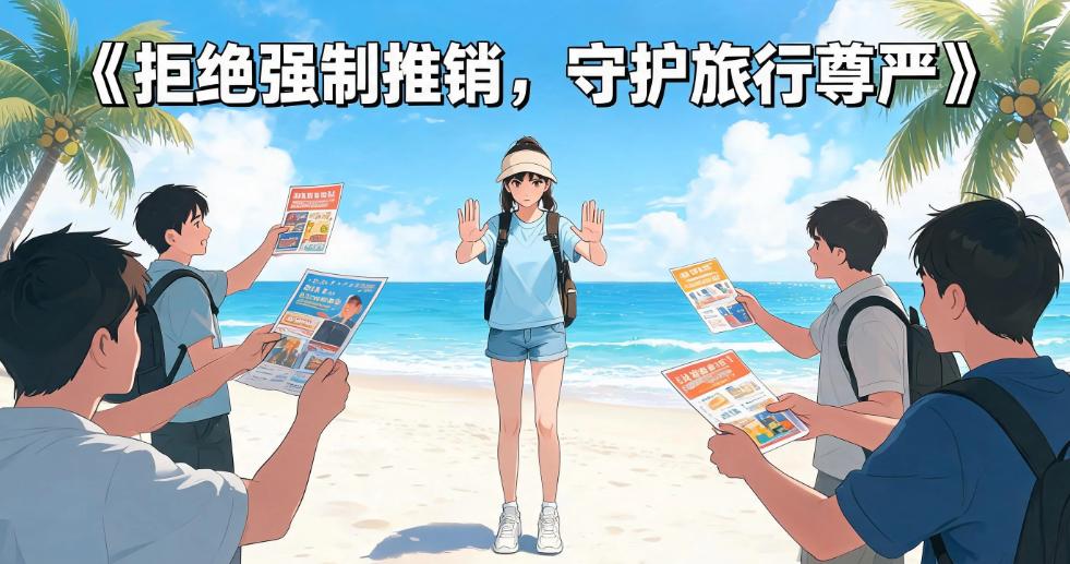 女游客北海银滩拒推销遭围堵：网红景区的“牛皮癣”为何屡禁不止？
身后就是海水，退