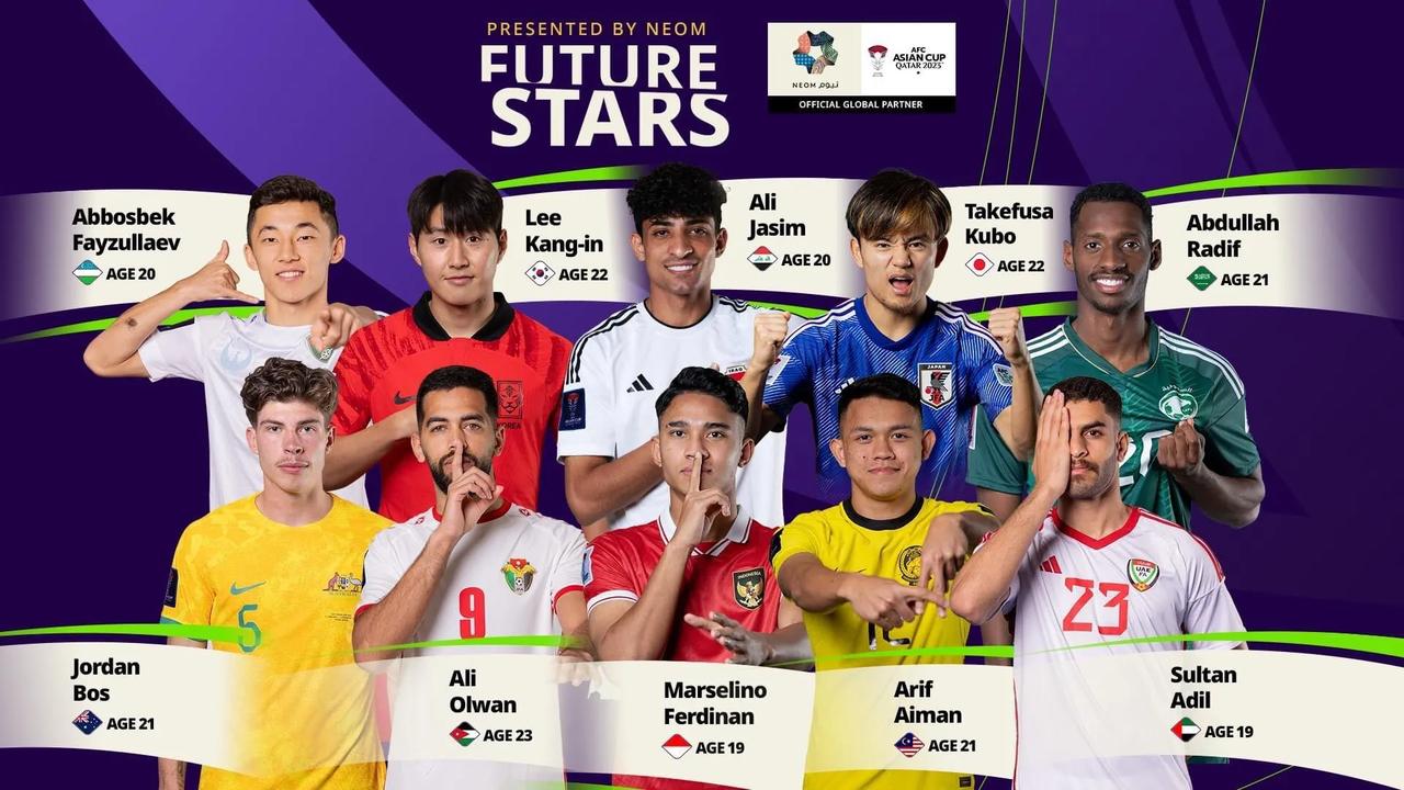 亚足联官方评出了10位亚洲杯未来之星，这十人当中没有一位是中国球员。
这份名单由