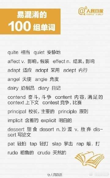 四六级 100组易混淆的单词，你能分清吗？ ​​​