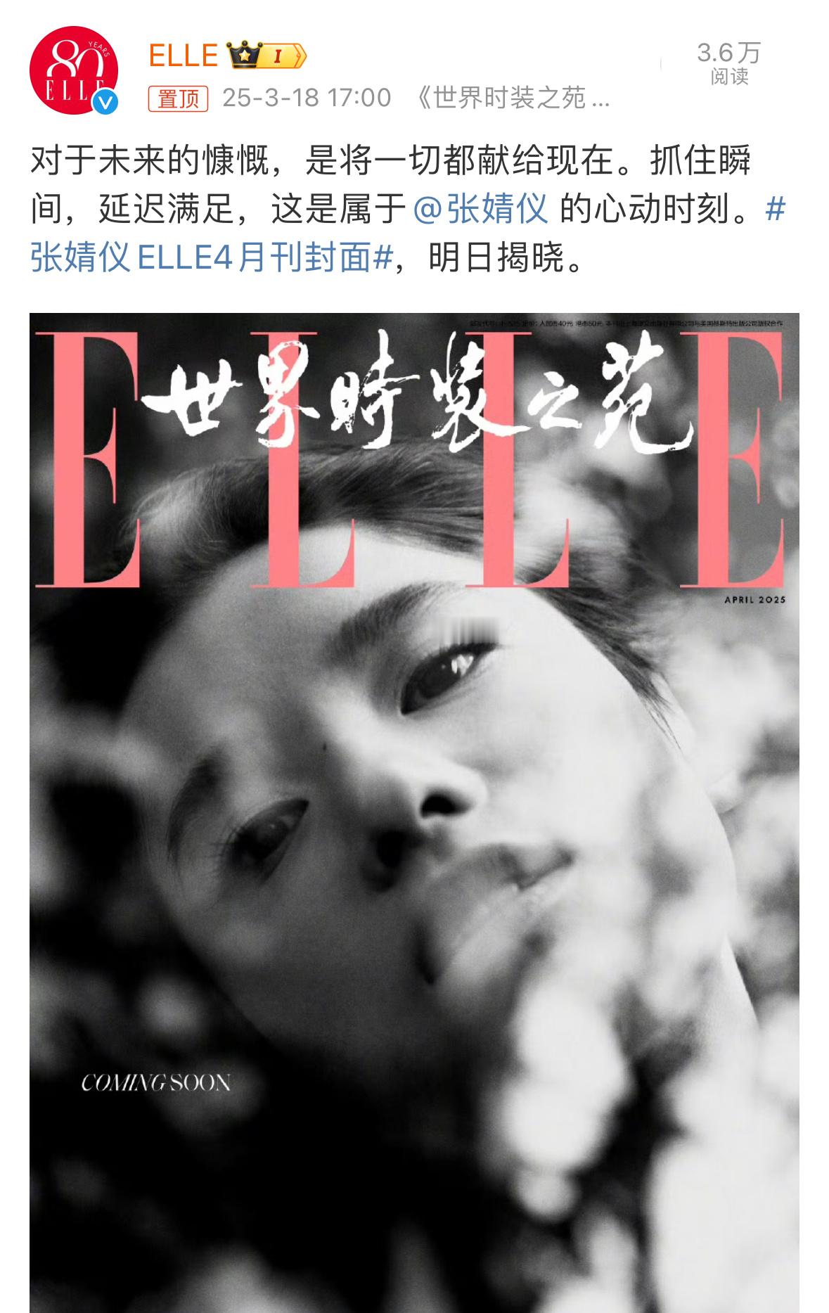 张婧仪ELLE首秀属于张婧仪的心动时刻张婧仪ELLE首秀，属于张婧仪的心动时刻，