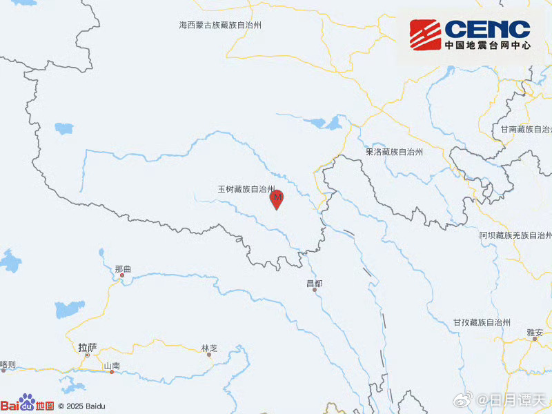 地震快讯中国地震台网正式测定：05月28日10时37分在青海玉树州玉树市（北纬3
