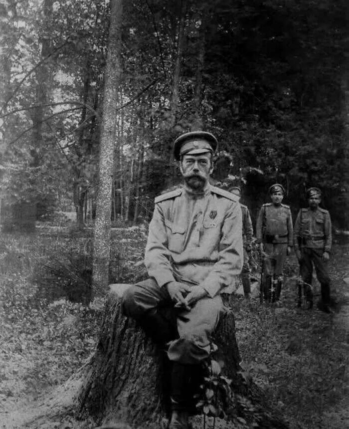 沙皇尼古拉二世的最后一张已知照片，拍摄于1917年 ​​​