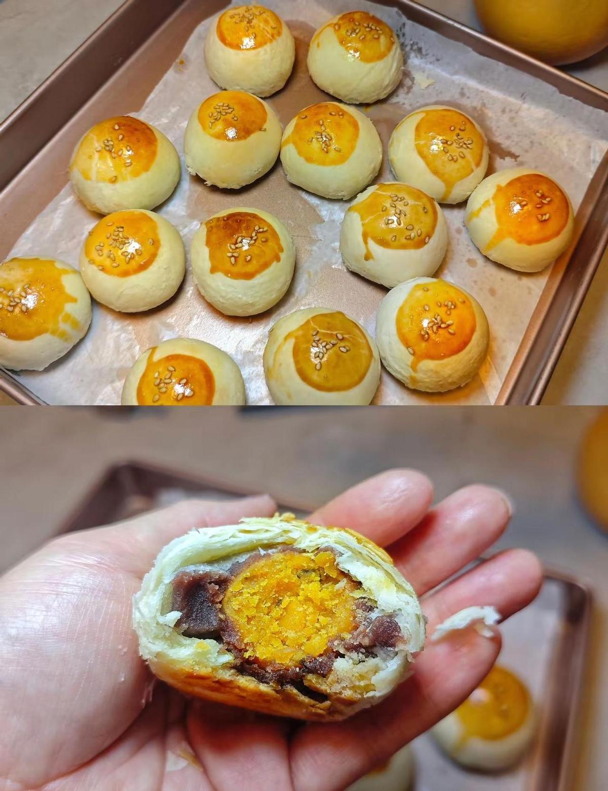 20天上户，灶台就是战场。
蛋黄酥出锅那刻，客户眼睛亮了——不是因为贵，是真香。