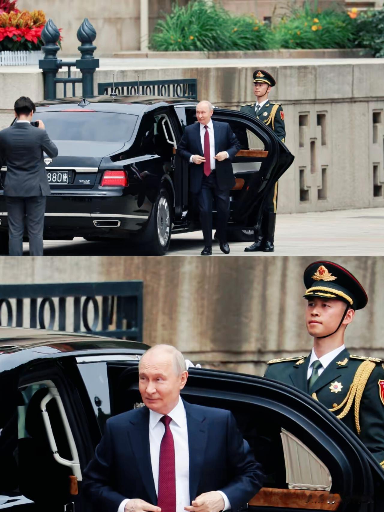 为普大帝开车门这个兵哥哥，他将永记历史性的这一刻！

这是他一生的荣耀，也是他一