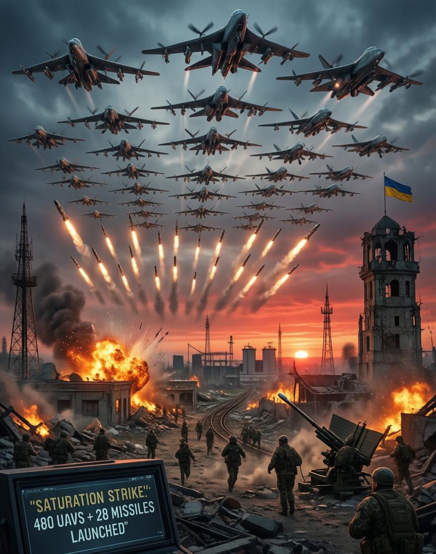 这事儿发生在3月7号，《俄罗斯报》那边披露了具体数字：480架无人机，加上29枚