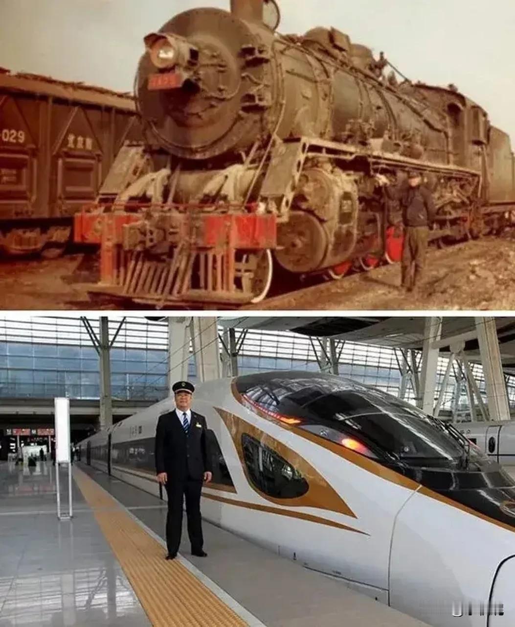 两幅图中的火车司机，
是同一个男人，
他的名字叫：
韩军甲！

虽然但是，最后一