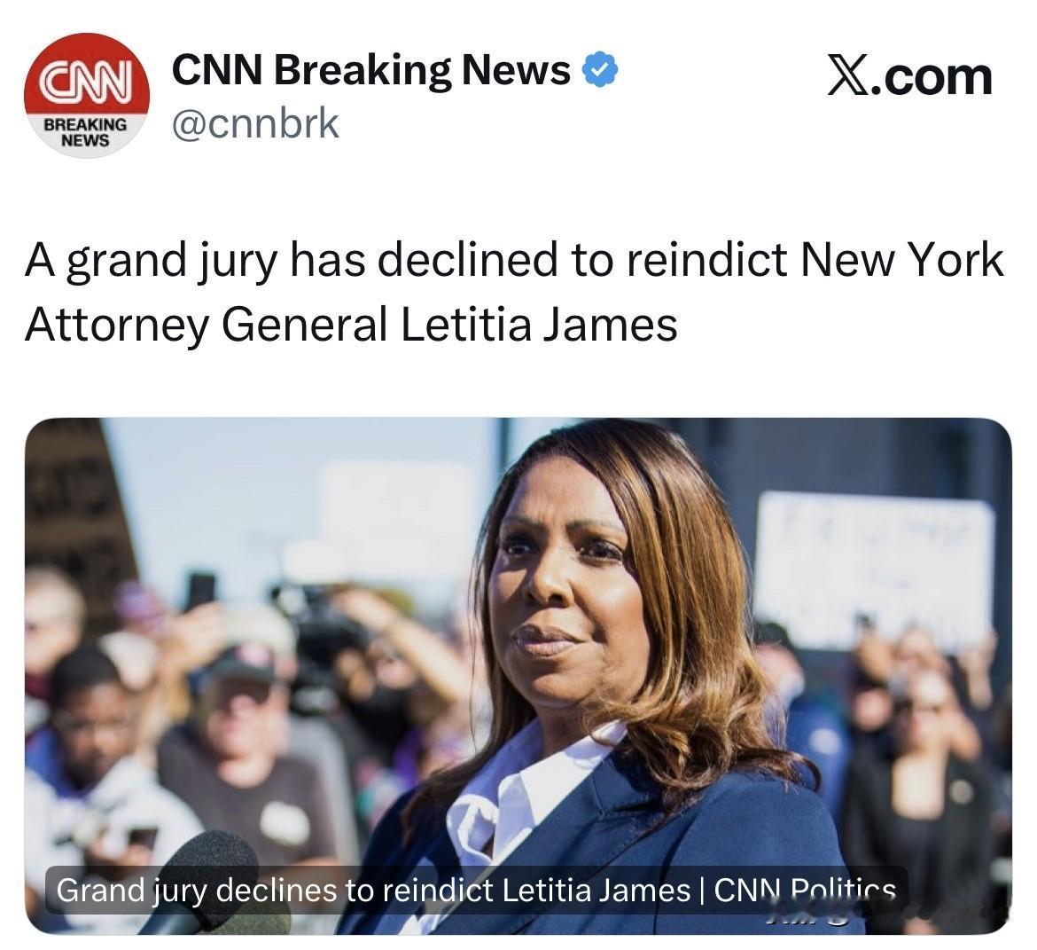 CNN报道，据一位知情人士透露，周四，在联邦法官驳回了对她的最初指控10天后，大