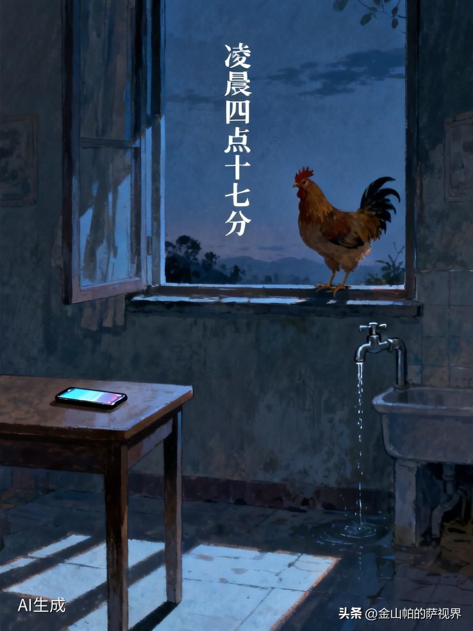 老张第三次把手机屏幕按亮，凌晨四点十七分。窗外传来第一声鸡叫，他记得年轻时这声音